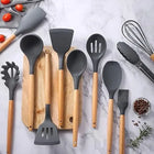 12-Piece Silicone Kitchen Utensil Set with Wooden Handles | Heat-Resistant Non-Stick Cooking Tools