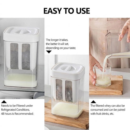 Premium Greek Yogurt Strainer Container | Whey Separator 1100ml