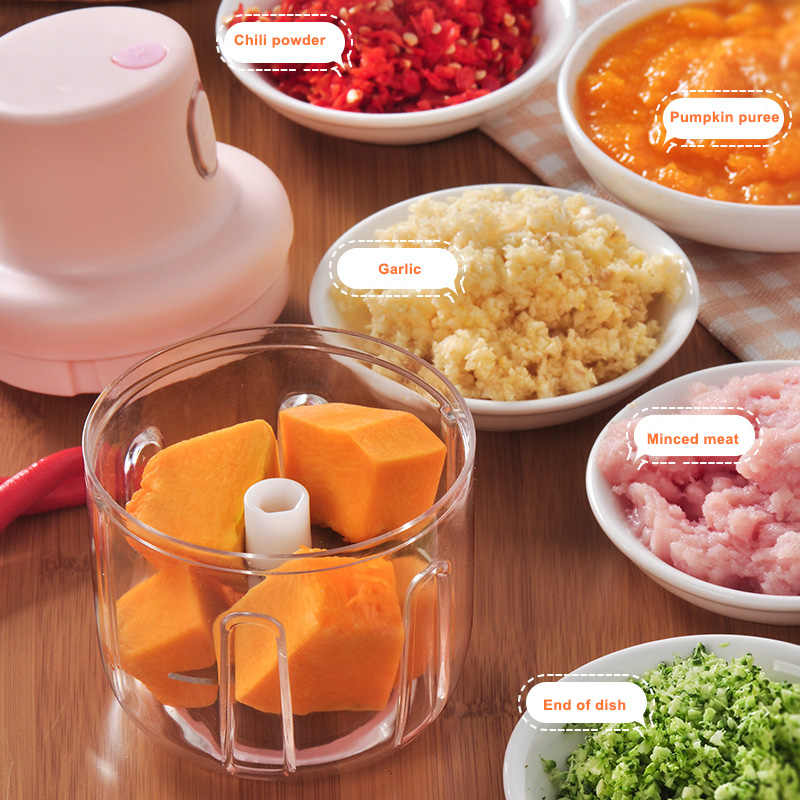 Wireless electric garlic press and chopper mini kitchen food processor rechargeable garlic onion cutter Aalaa Shop
