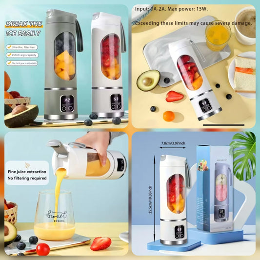 450ml Portable Juicing Cup | Premium Rechargeable Mini Blender