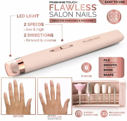 Rechargeable Flawless Salon Nails Kit | Electric Nail File