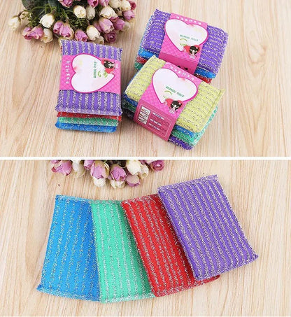 4Pcs Kitchen Cleaning Sponge Set | Multi-Color Scrub Sponges
