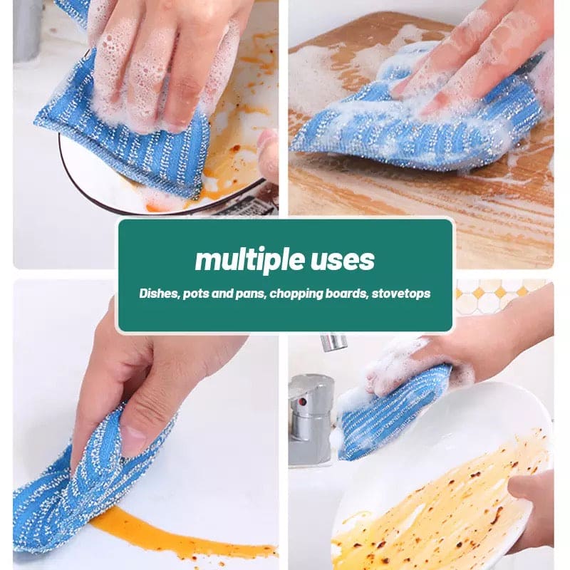 4Pcs Kitchen Cleaning Sponge Set | Multi-Color Scrub Sponges