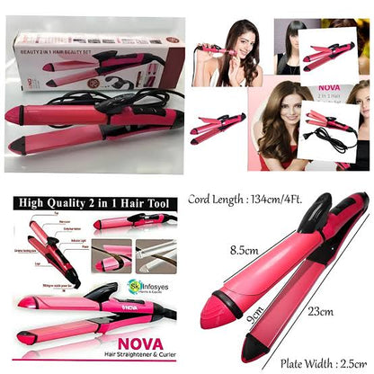Nova 2-in-1 Hair Curler & Straightener | Hair Styling Tool