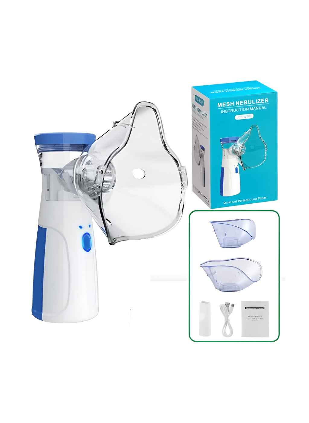 portable mesh nebulizer machine usb rechargeable inhaler for asthma respiratory care silent medical breathing device Aalaa Shop