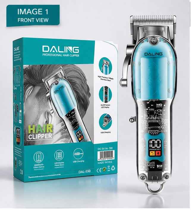 daling transparent cordless hair trimmer rechargeable beard shaver hair cutting machine precision grooming tool Aalaa Shop
