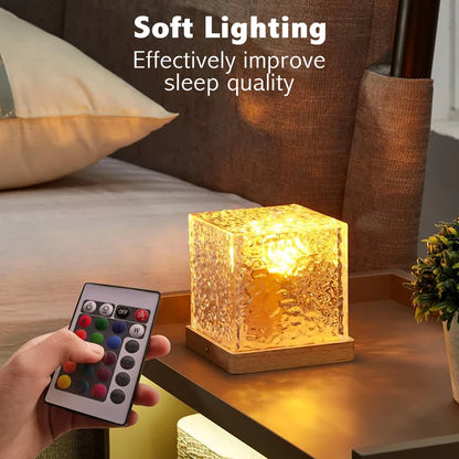 16 color LED crystal cube lamp with remote control RGB decorative night light for bedroom desk home decor Aalaa Shop