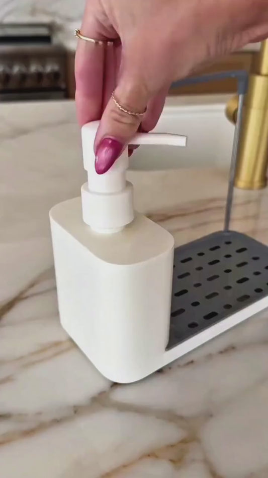 Multifunctional Kitchen Soap Dispenser | 2-in-1 Dish Soap Pump with Sponge Holder