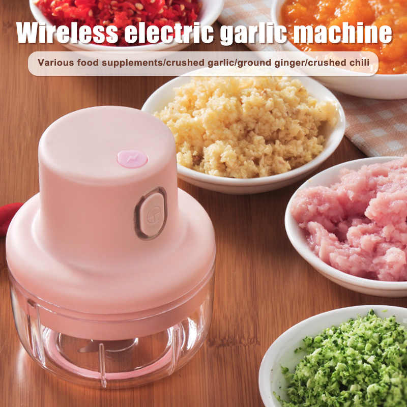 Wireless electric garlic press and chopper mini kitchen food processor rechargeable garlic onion cutter Aalaa Shop