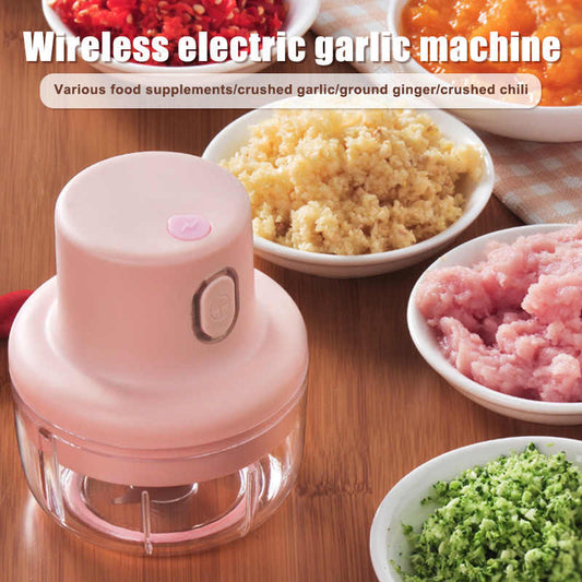 Wireless electric garlic press and chopper mini kitchen food processor rechargeable garlic onion cutter Aalaa Shop