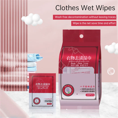 20Pcs Stain Remover Wipes | Quick Fabric & Clothes Cleaning Wipes