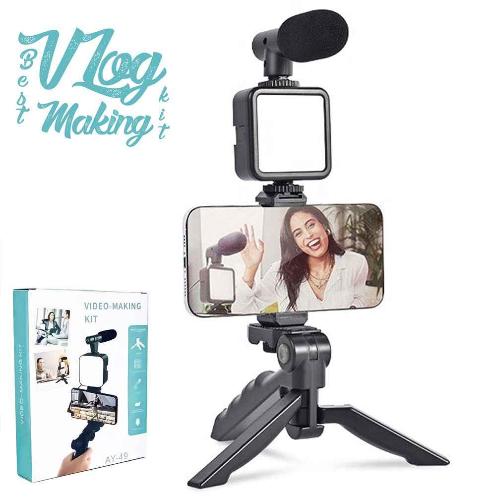 Vlogging kit with tripod stand and remote content creator set for YouTube TikTok Instagram mobile video recording Aalaa Shop