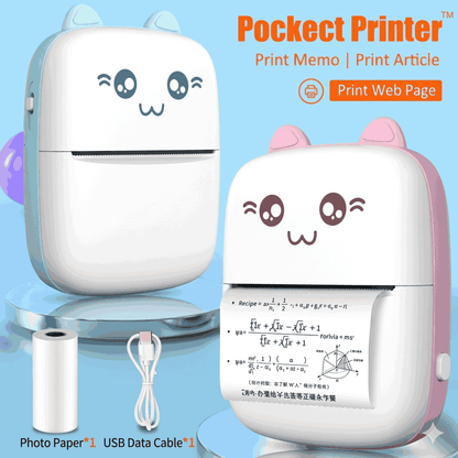 Meow pocket mini wireless thermal printer Android iOS Bluetooth portable inkless photo and label printer Aalaa Shop