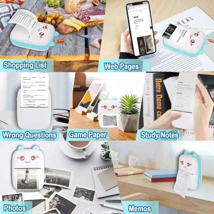Meow pocket mini wireless thermal printer Android iOS Bluetooth portable inkless photo and label printer Aalaa Shop