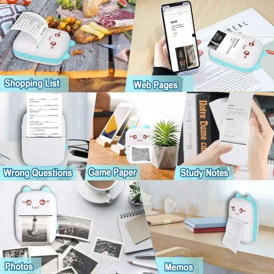 Meow pocket mini wireless thermal printer Android iOS Bluetooth portable inkless photo and label printer Aalaa Shop